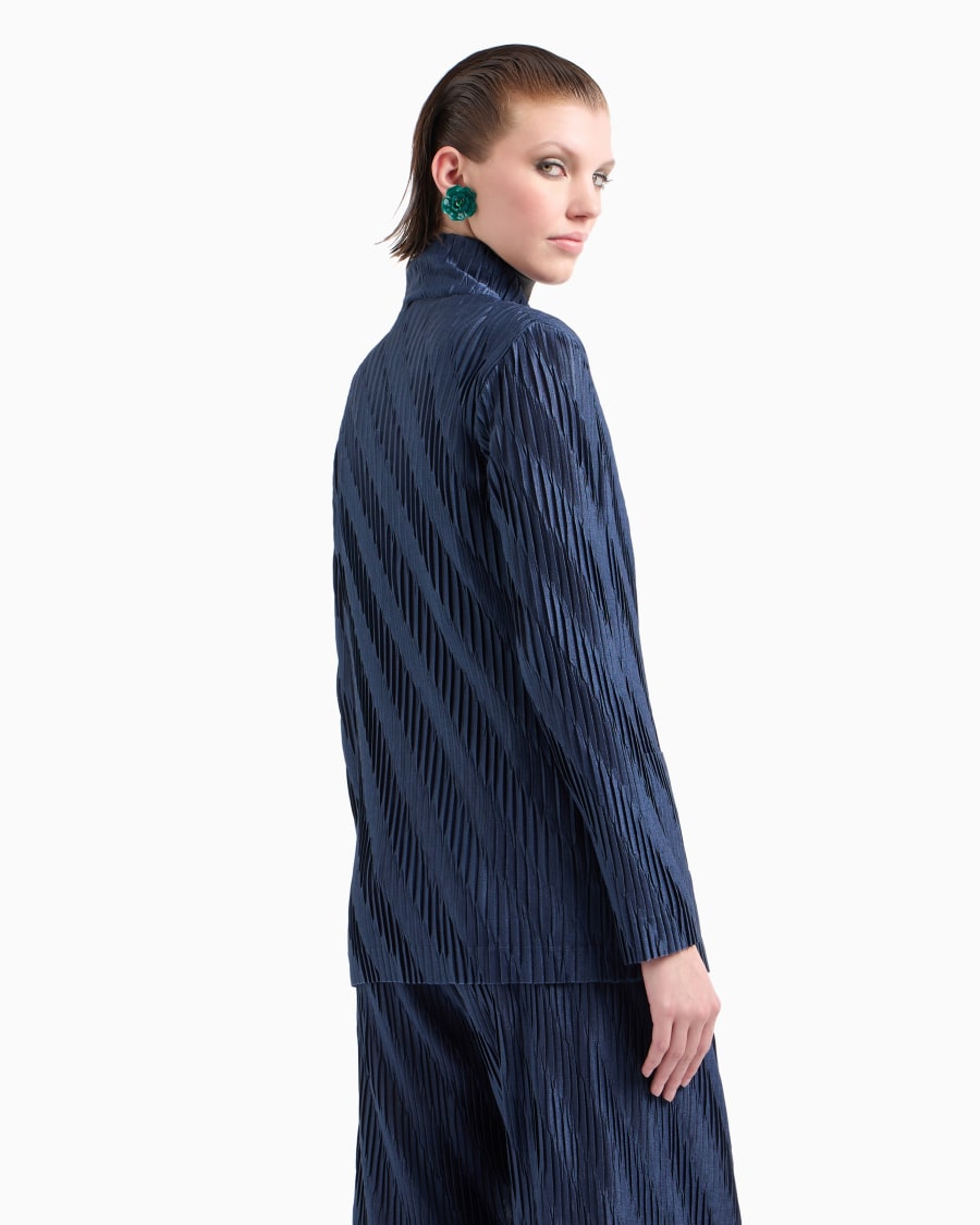 The World Of Armani GIACCA MONOPETTO IN JERSEY BICOLORE PLISSÉ ASV