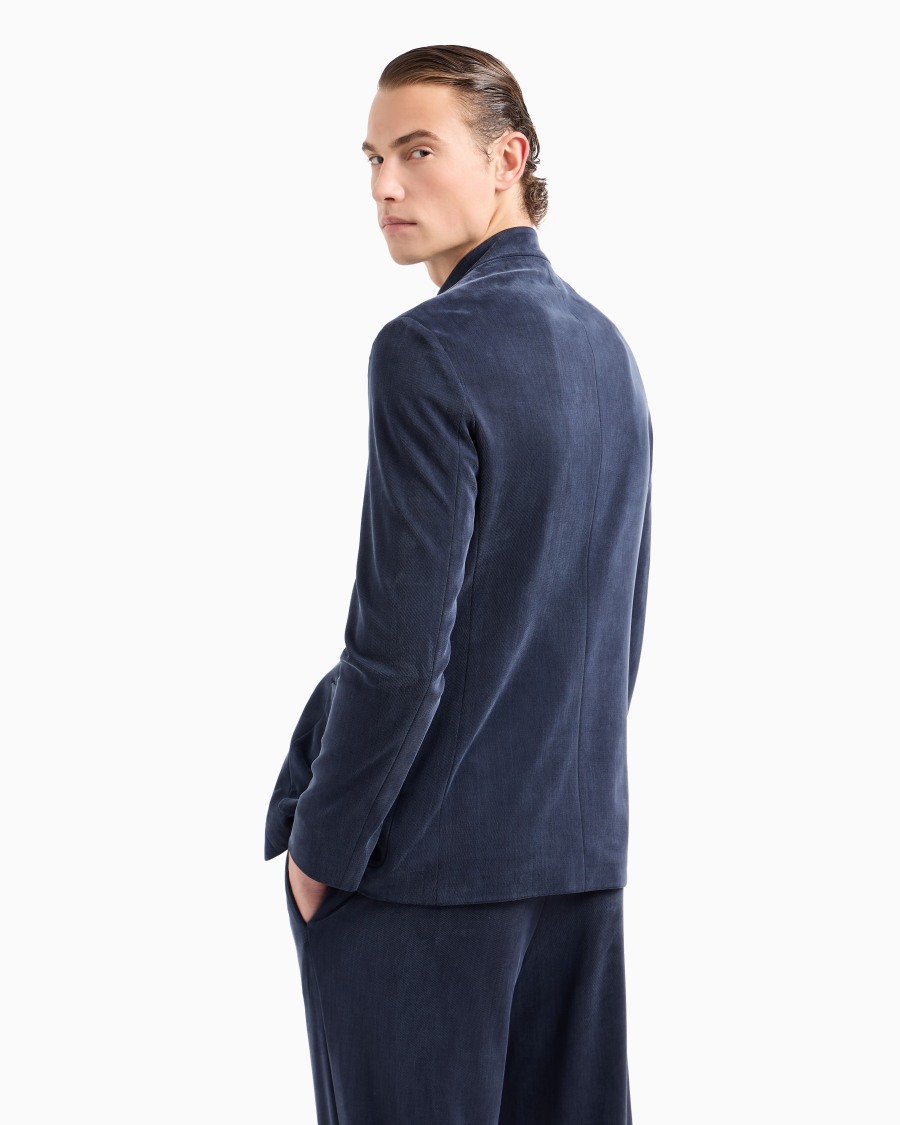 The World Of Armani GIACCA MONOPETTO IN JERSEY DI CUPRO