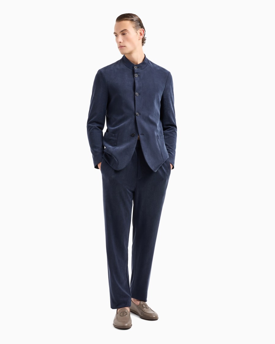 The World Of Armani GIACCA MONOPETTO IN JERSEY DI CUPRO