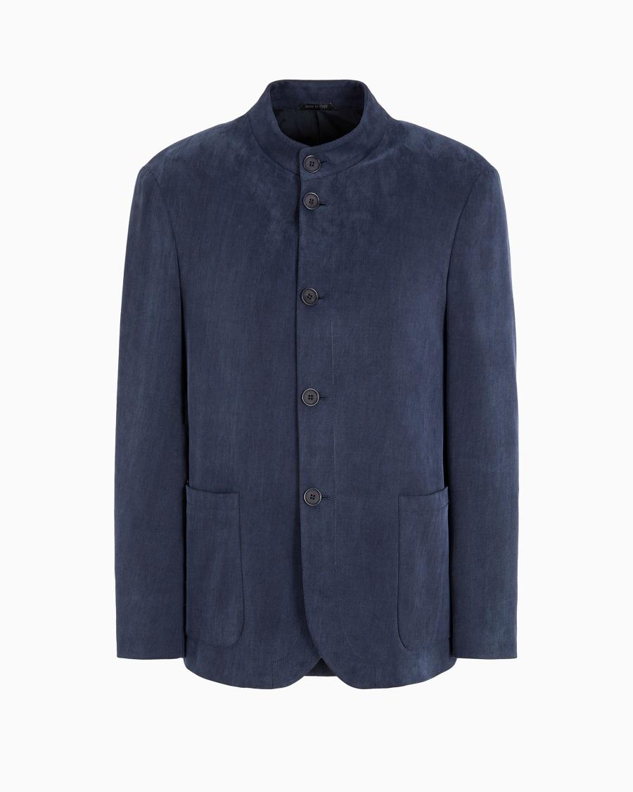 The world of armani GIACCA MONOPETTO IN JERSEY DI CUPRO