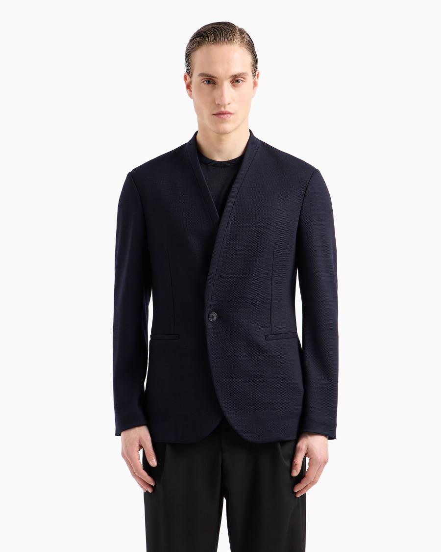 The World Of Armani GIACCA MONOPETTO IN JERSEY DI LYOCELL E LANA ASV