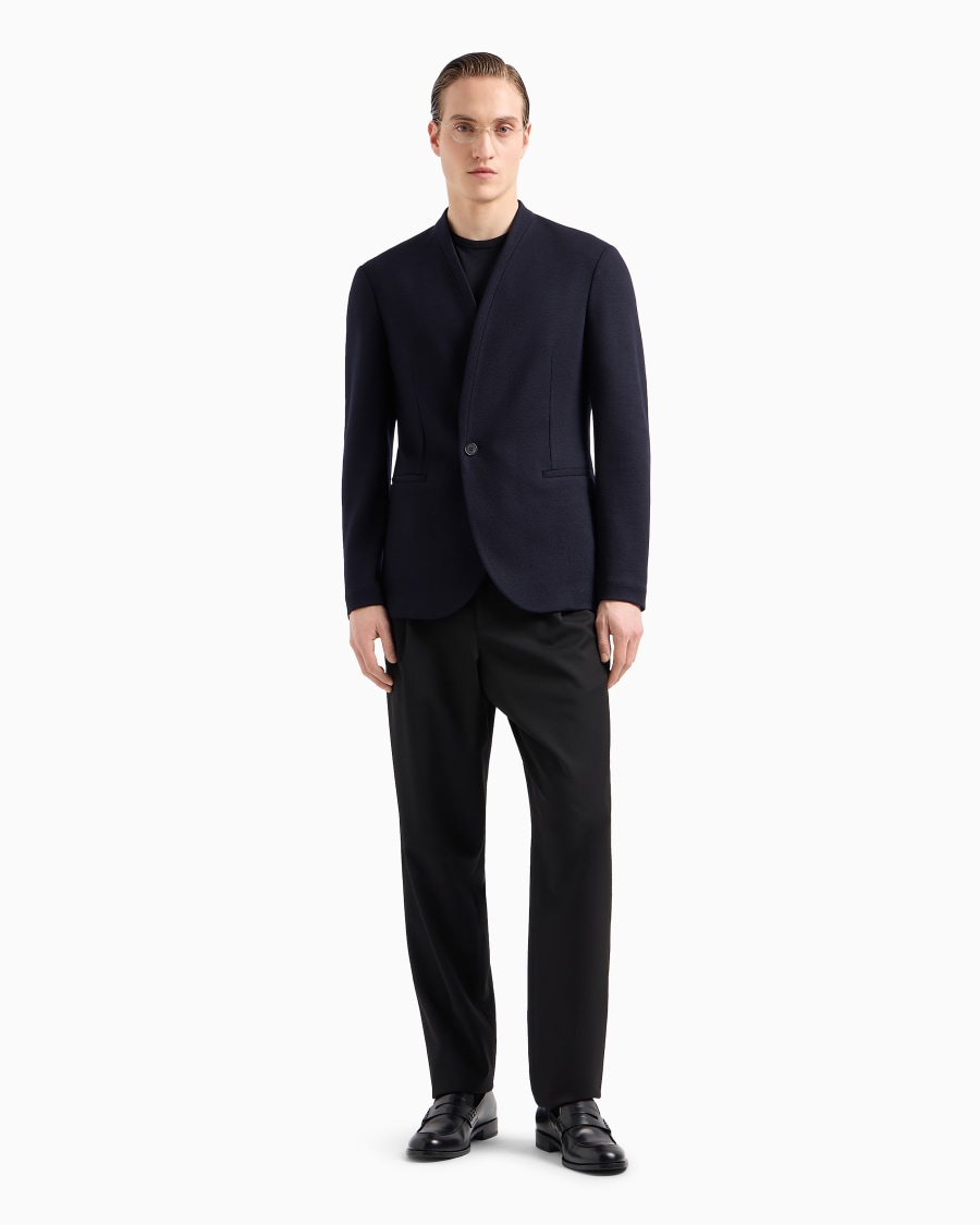 The World Of Armani GIACCA MONOPETTO IN JERSEY DI LYOCELL E LANA ASV