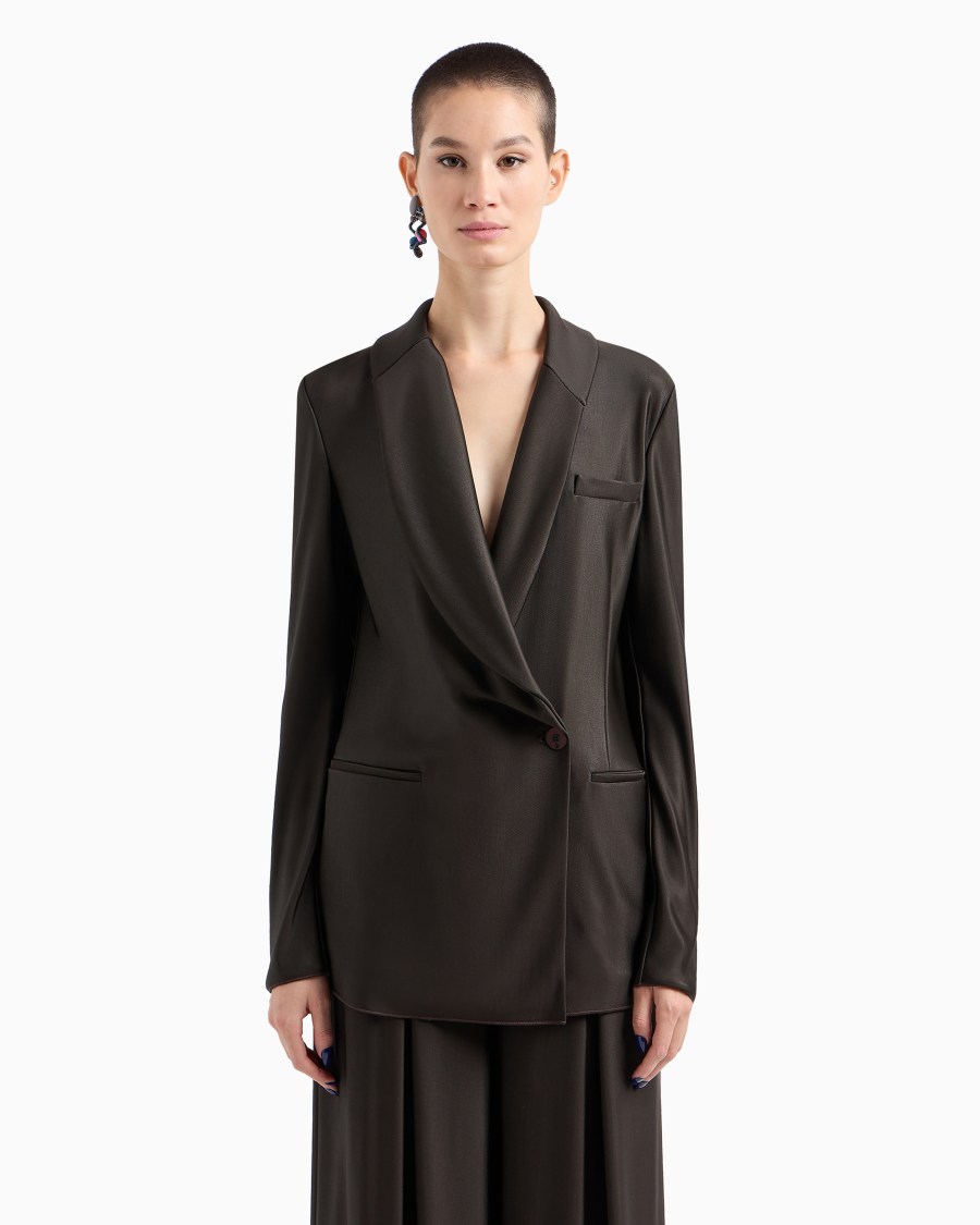 The World Of Armani GIACCA MONOPETTO IN JERSEY DI VISCOSA DOUBLE ASV