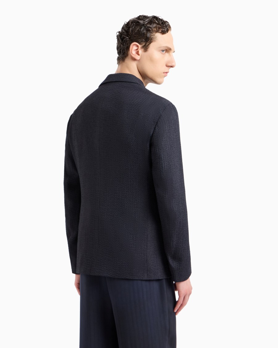 The World Of Armani GIACCA MONOPETTO IN MISTO CUPRO EFFETTO MESH