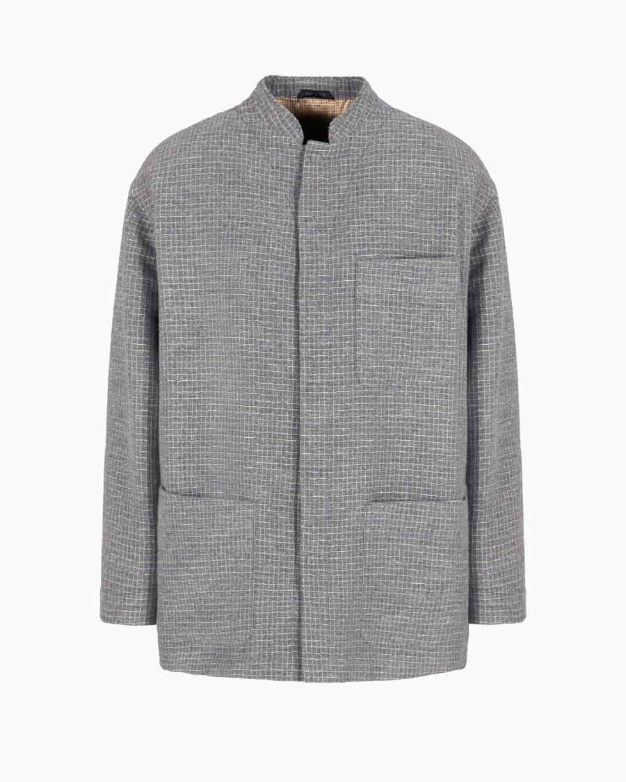 The world of armani GIACCA MONOPETTO IN MISTO LANA E FILO METALLIZZATO