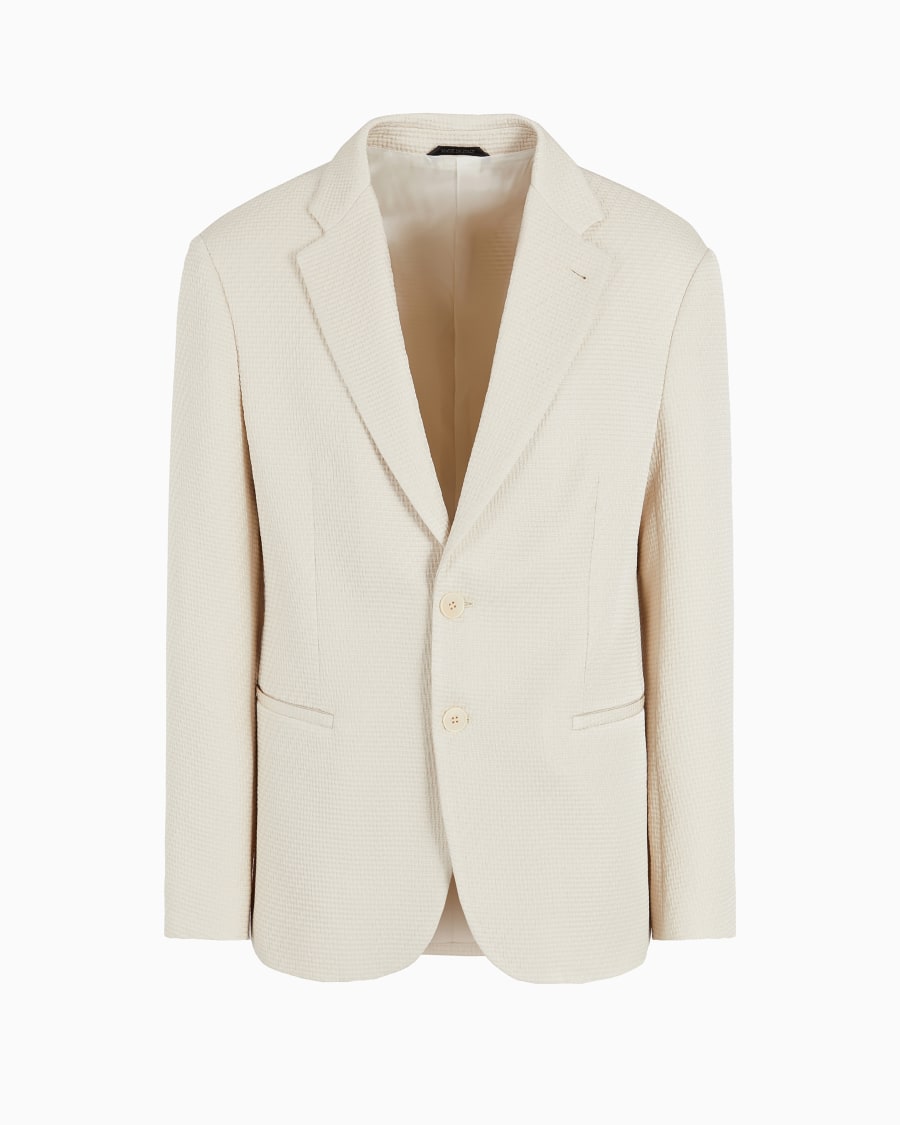 The world of armani GIACCA MONOPETTO IN MISTO SETA MATELASSÉ