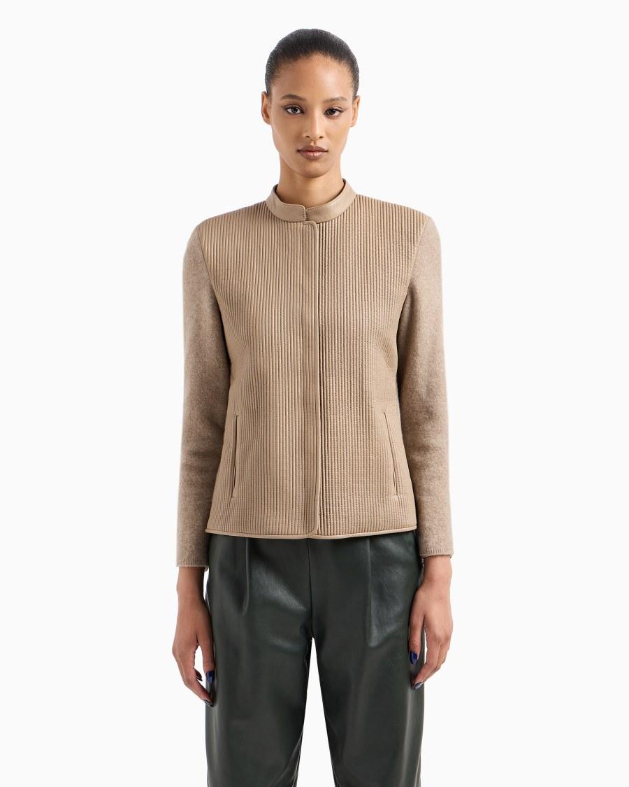 The World Of Armani GIACCA MONOPETTO IN NAPPA TRAPUNTATA