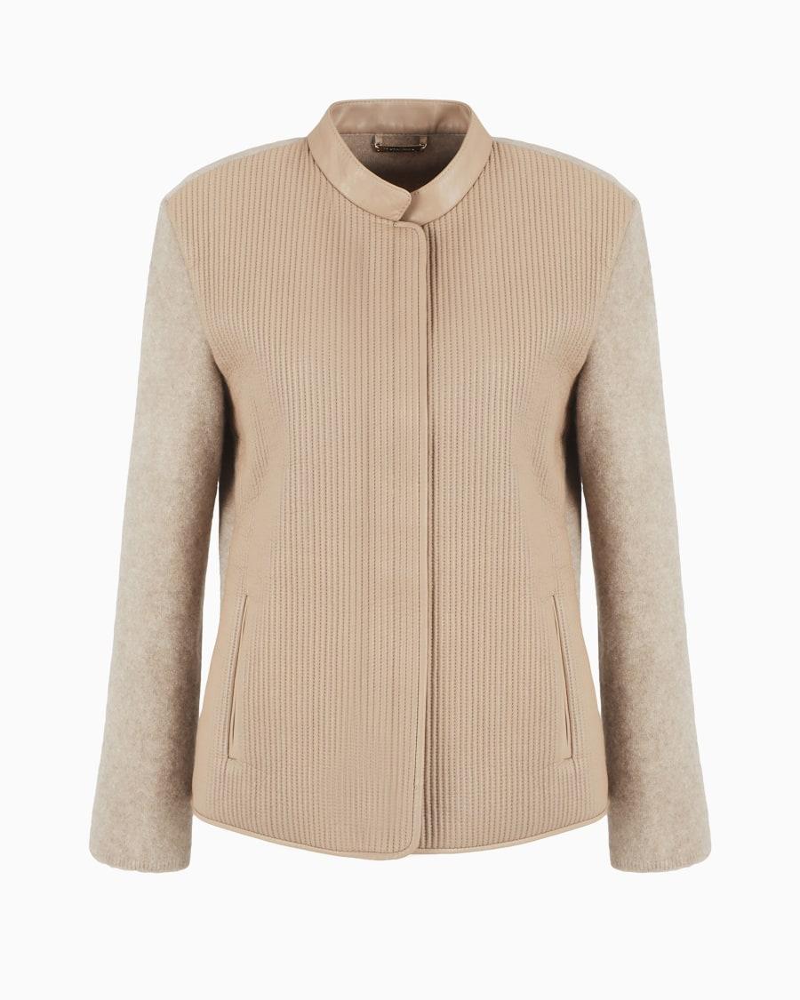 The world of armani GIACCA MONOPETTO IN NAPPA TRAPUNTATA