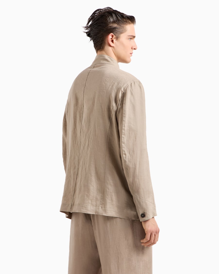 The World Of Armani GIACCA MONOPETTO IN TELA DI LINO