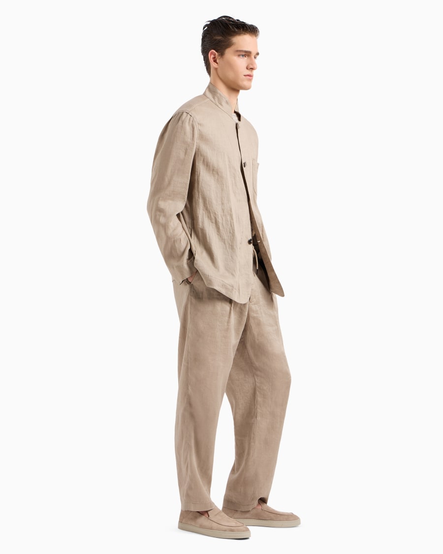 The World Of Armani GIACCA MONOPETTO IN TELA DI LINO