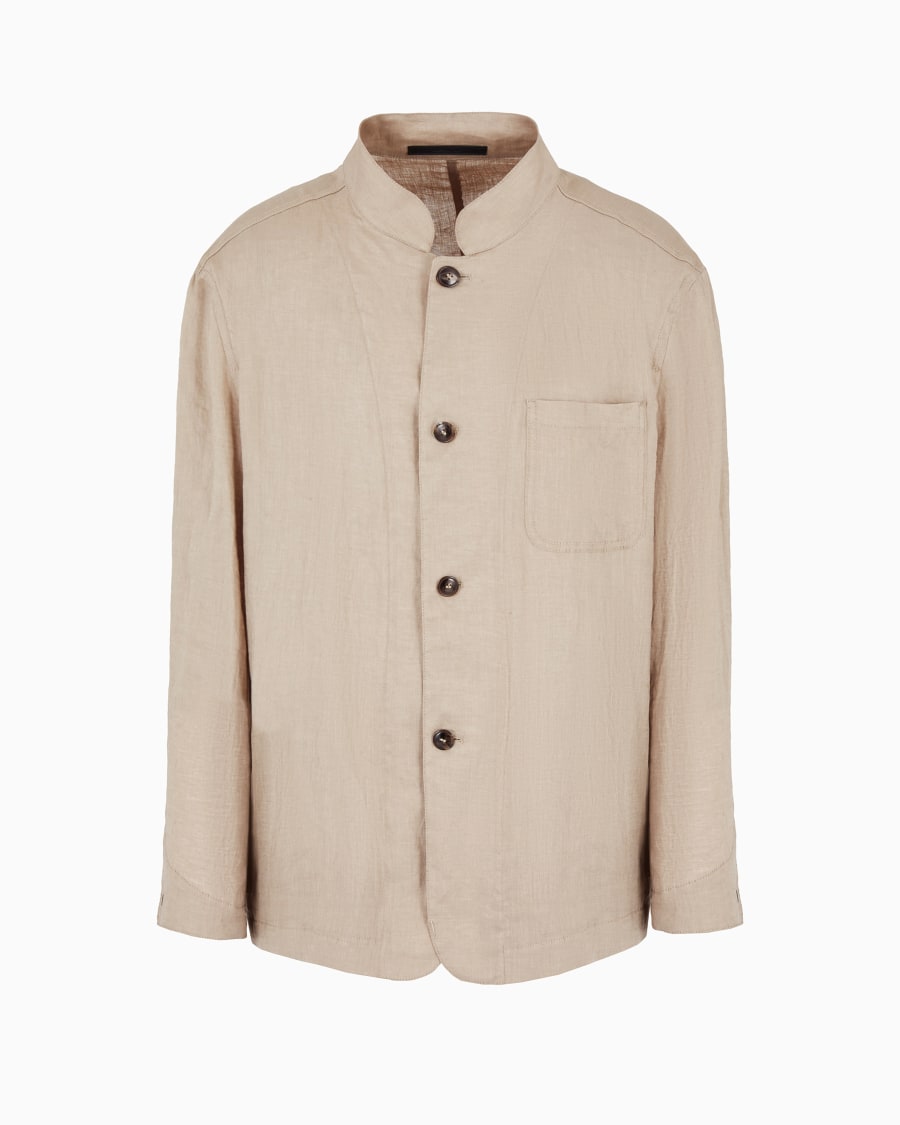 The world of armani GIACCA MONOPETTO IN TELA DI LINO