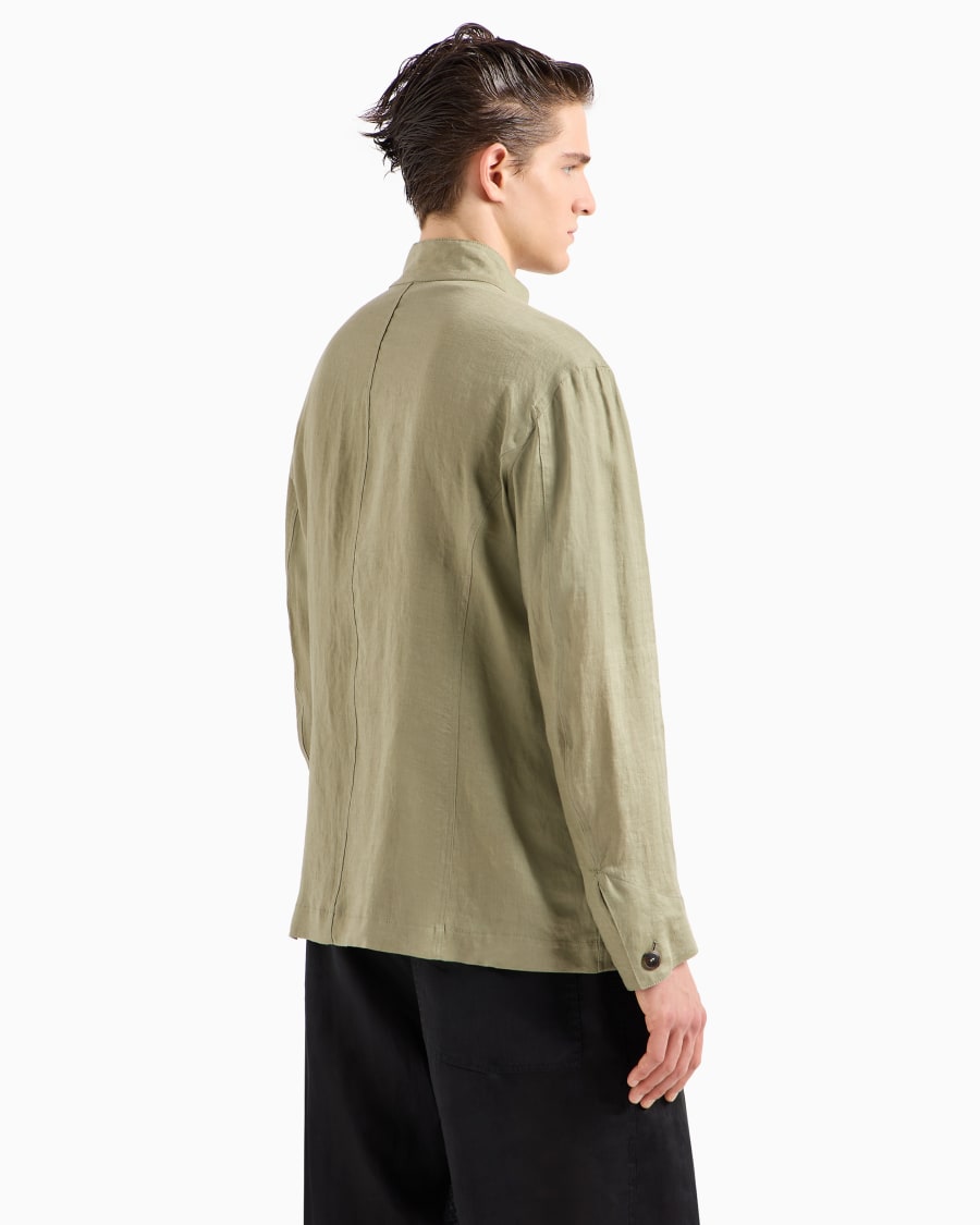 The World Of Armani GIACCA MONOPETTO IN TELA DI LINO