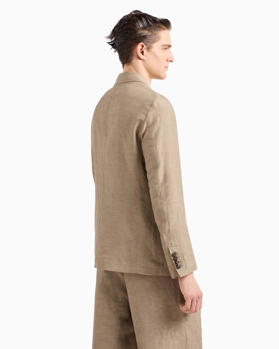 The World Of Armani GIACCA MONOPETTO IN TELA DI VISCOSA E LINO