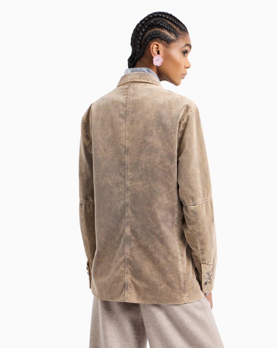 The World Of Armani GIACCA MONOPETTO IN VELLUTO DI COTONE