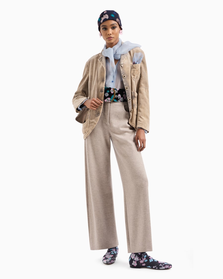 The World Of Armani GIACCA MONOPETTO IN VELLUTO DI COTONE