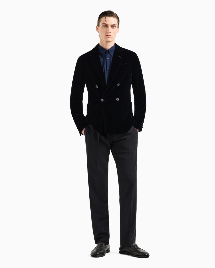 The World Of Armani GIACCA UPTON DOPPIOPETTO IN VELLUTO UNITO STRETCH