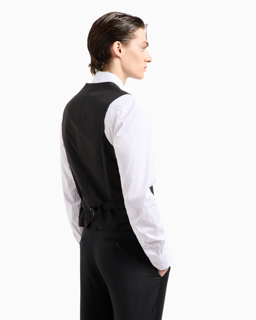 The World Of Armani GILET MONOPETTO IN LANA VERGINE