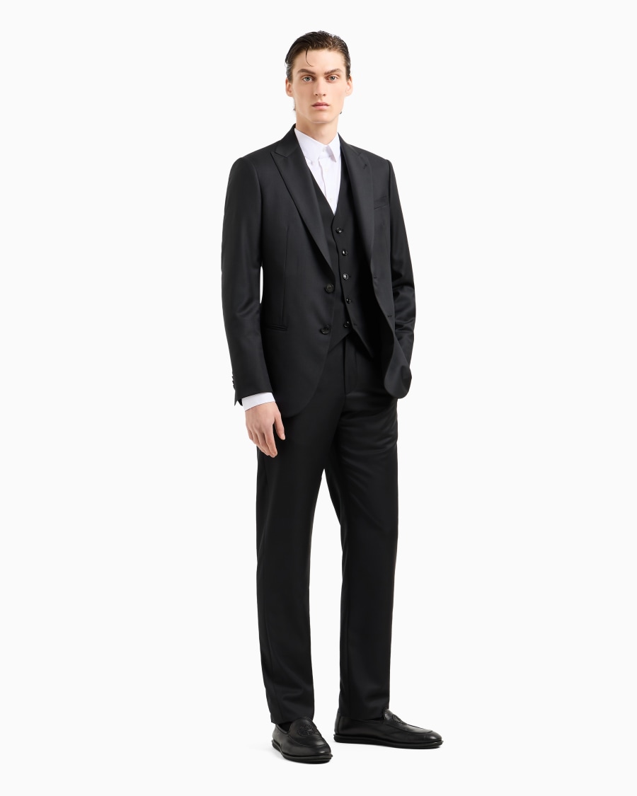 The World Of Armani GILET MONOPETTO IN LANA VERGINE