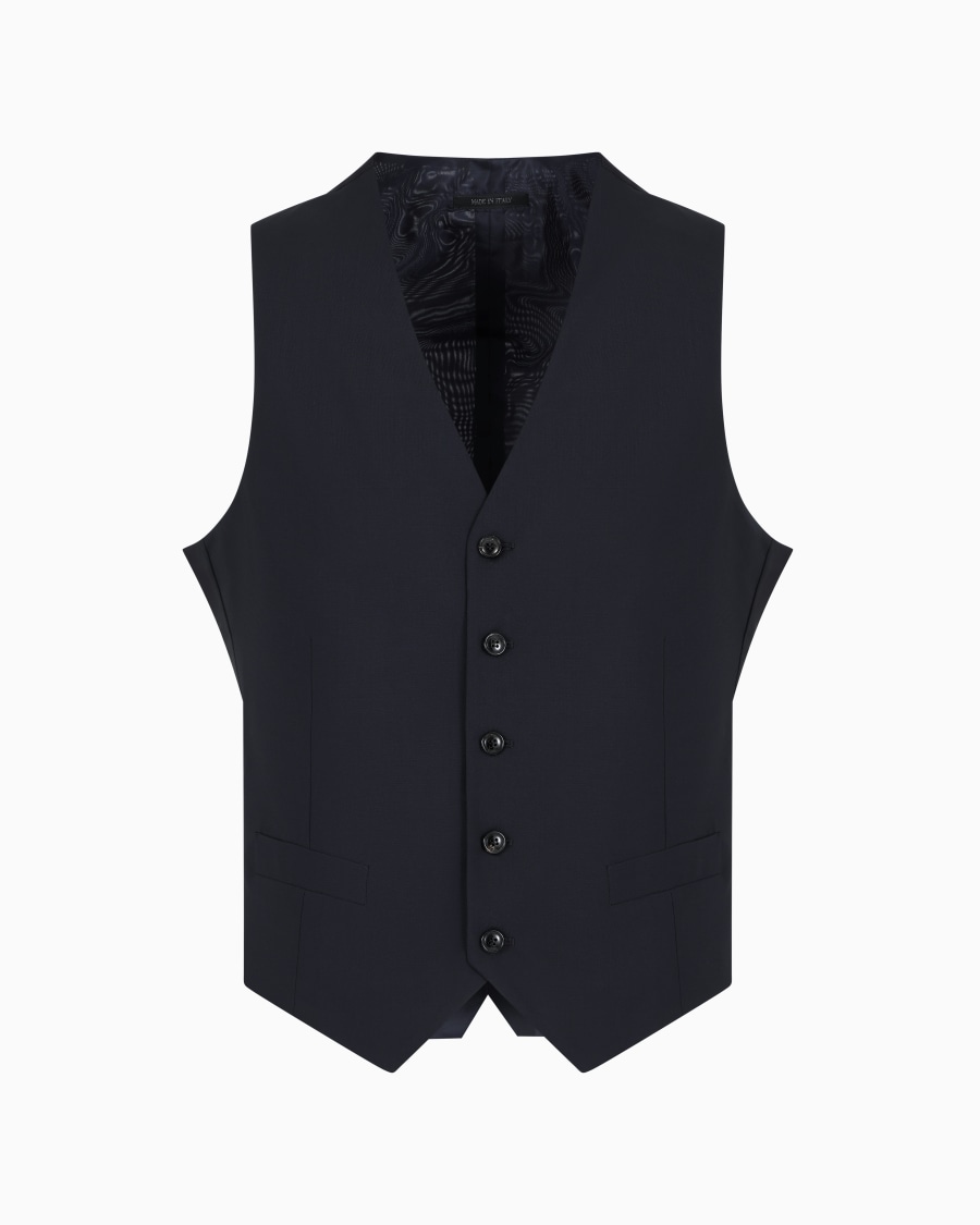 The world of armani GILET MONOPETTO IN LANA VERGINE