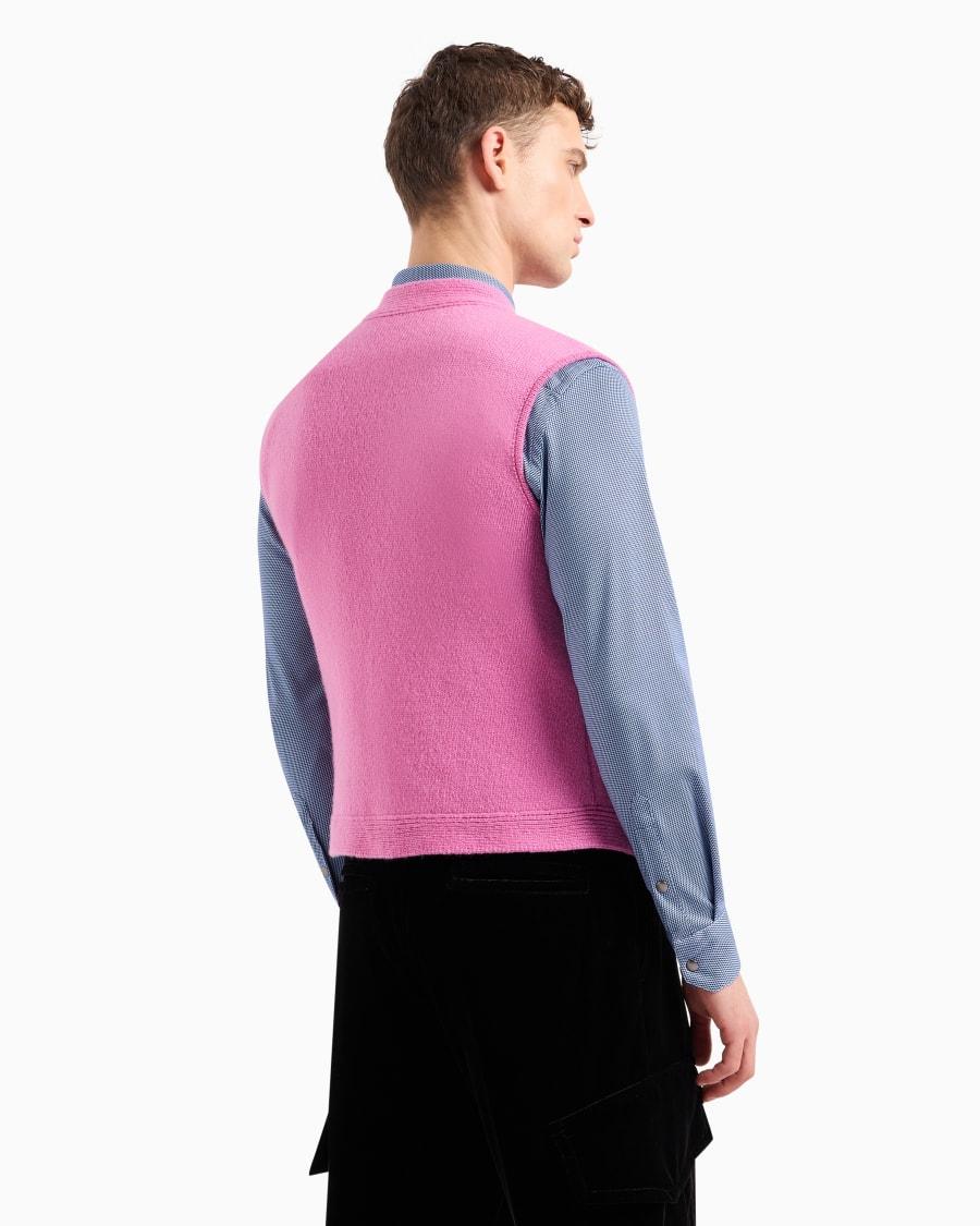 The World Of Armani GILET MONOPETTO IN MAGLIA DI CASHMERE