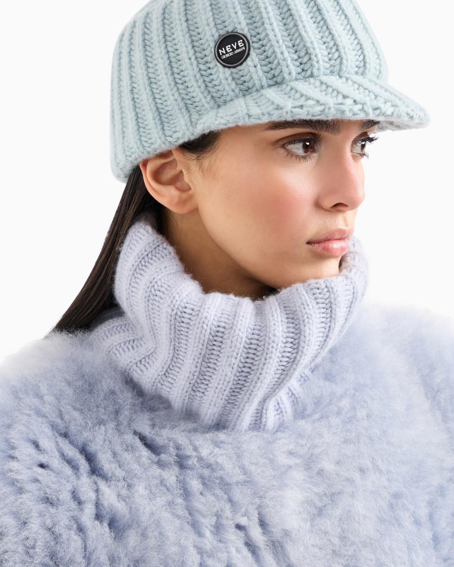 The World Of Armani GIORGIO ARMANI NEVE BEANIE IN CASHMERE CON VISIERA