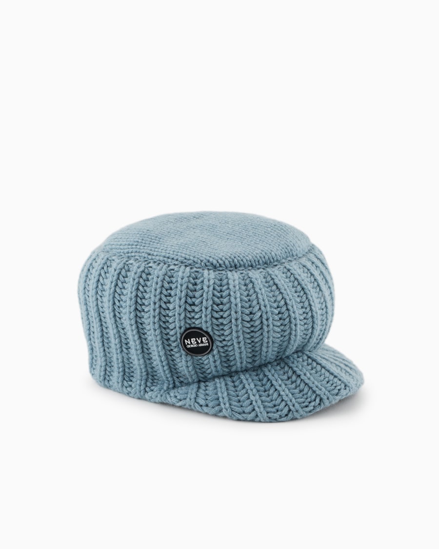 The world of armani GIORGIO ARMANI NEVE BEANIE IN CASHMERE CON VISIERA