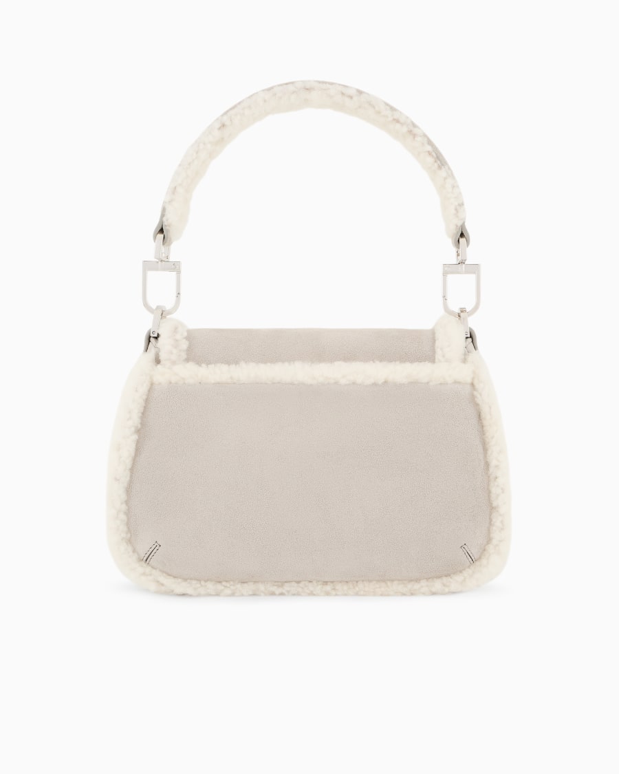 The World Of Armani GIORGIO ARMANI NEVE BORSA A MANO PICCOLA LA PRIMA SOFT IN SUEDE E MONTONE
