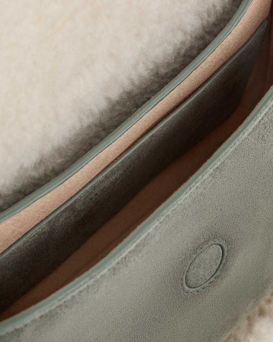The World Of Armani GIORGIO ARMANI NEVE BORSA A MANO PICCOLA LA PRIMA SOFT IN SUEDE E MONTONE