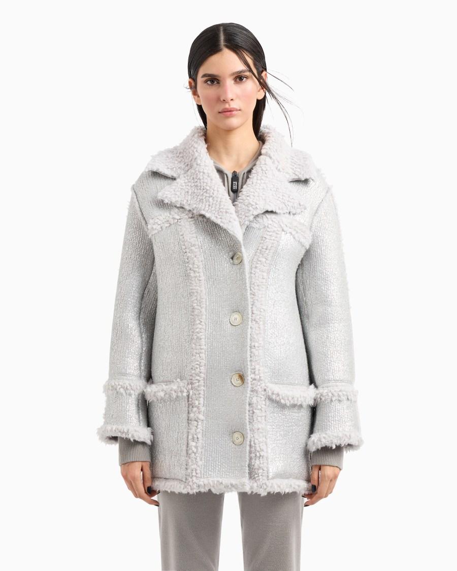 The World Of Armani GIORGIO ARMANI NEVE CABAN IN MISTO CASHMERE ALPACA E SETA LAMINATA