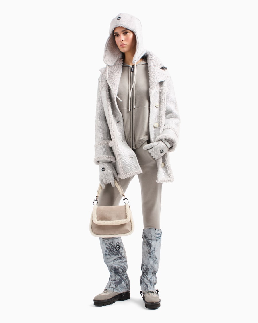 The World Of Armani GIORGIO ARMANI NEVE CABAN IN MISTO CASHMERE ALPACA E SETA LAMINATA