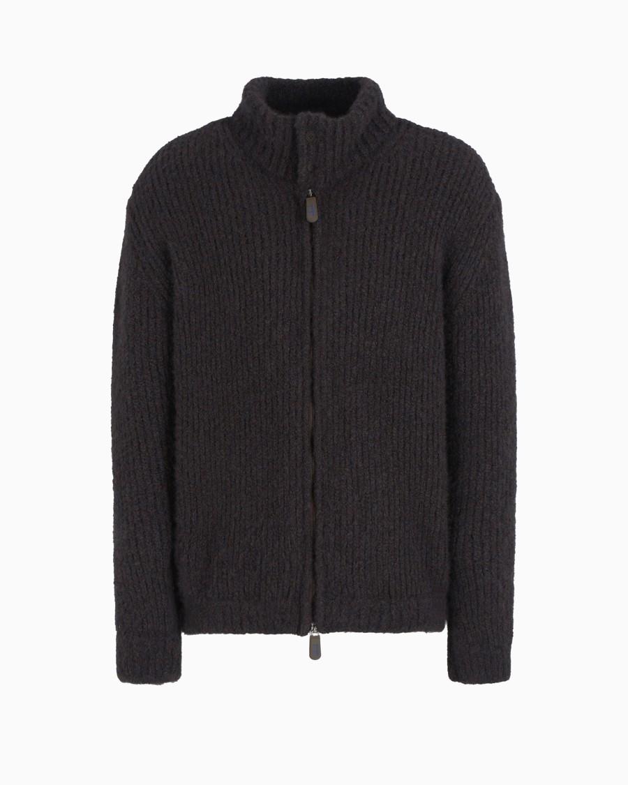 The world of armani GIORGIO ARMANI NEVE CARDIGAN CON ZIP IN CASHMERE E SETA