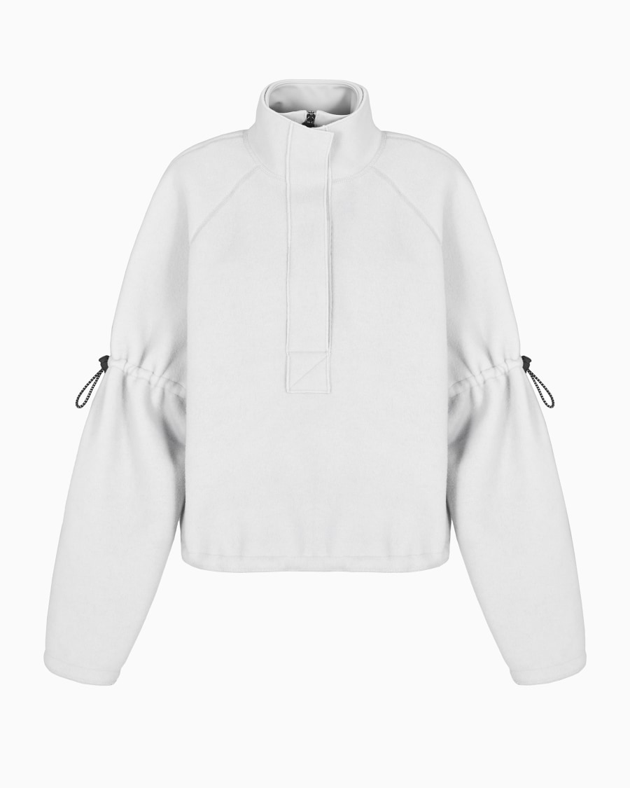 The world of armani GIORGIO ARMANI NEVE FELPA A LUPETTO IN JERSEY DI LANA VERGINE E CASHMERE EFFETTO PILE