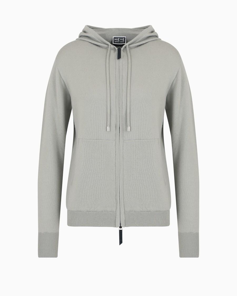 The world of armani GIORGIO ARMANI NEVE FELPA CON CAPPUCCIO IN INTERLOCK DI CASHMERE