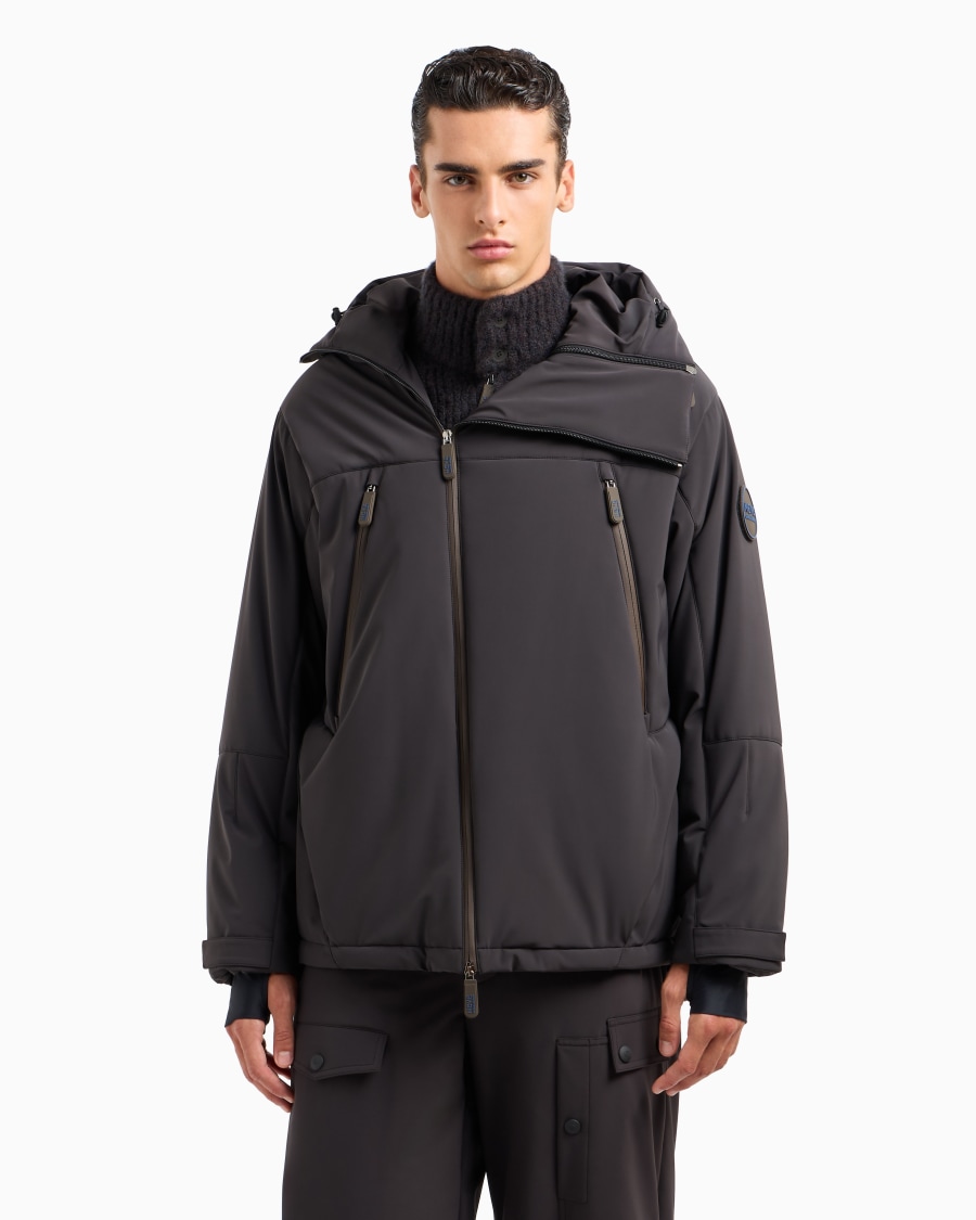 The World Of Armani GIORGIO ARMANI NEVE GIACCA DA SCI CON CAPPUCCIO IN TESSUTO WATERPROOF