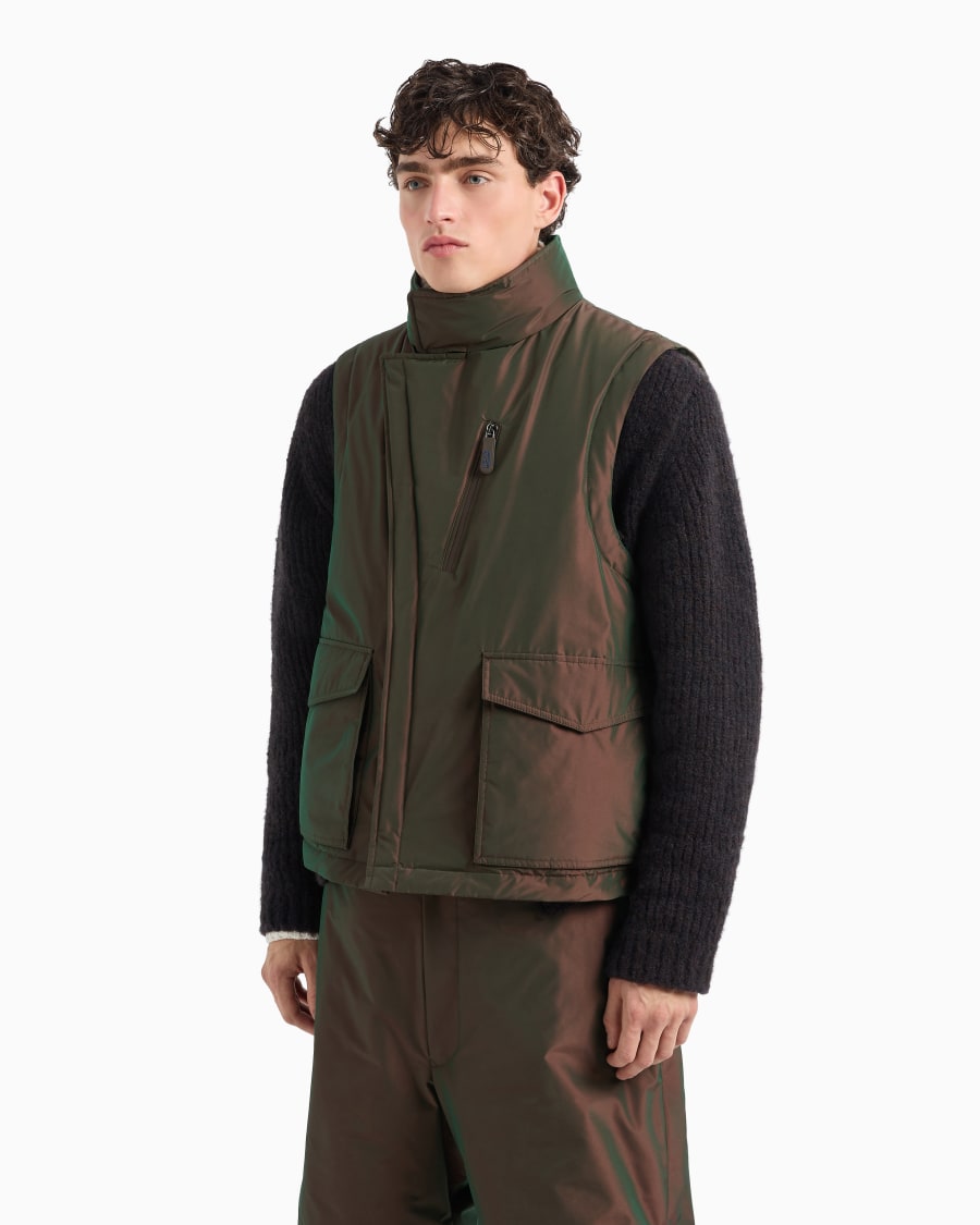 The World Of Armani GIORGIO ARMANI NEVE GILET IMBOTTITO IN TESSUTO CANGIANTE