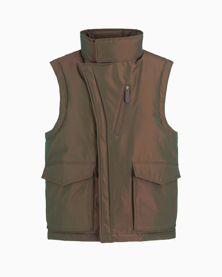 The world of armani GIORGIO ARMANI NEVE GILET IMBOTTITO IN TESSUTO CANGIANTE