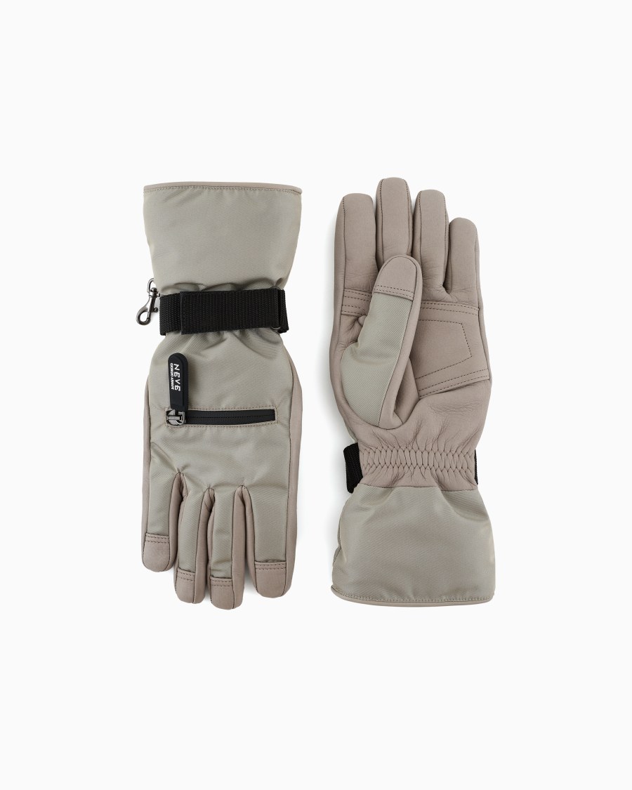 The world of armani GIORGIO ARMANI NEVE GUANTI IN CERVO E TESSUTO TECNICO