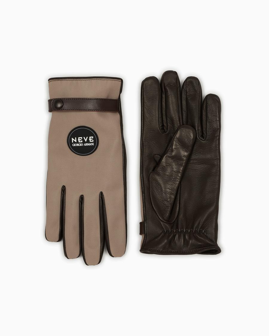 The world of armani GIORGIO ARMANI NEVE GUANTI IN NYLON E NAPPA