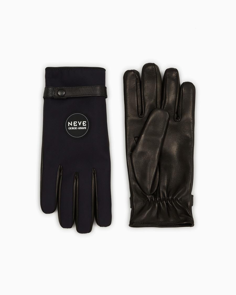 The world of armani GIORGIO ARMANI NEVE GUANTI IN NYLON E NAPPA