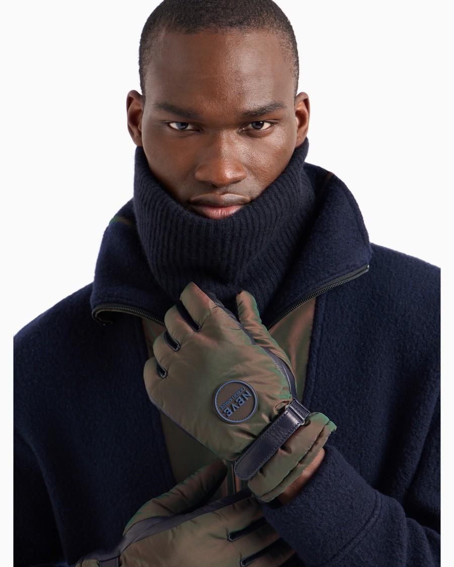 The World Of Armani GIORGIO ARMANI NEVE GUANTI IN PELLE E TESSUTO CANGIANTE