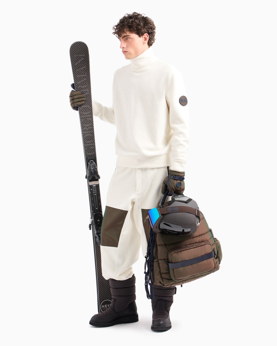 The World Of Armani GIORGIO ARMANI NEVE MAGLIA A LUPETTO IN COTONE CASHMERE A COSTE