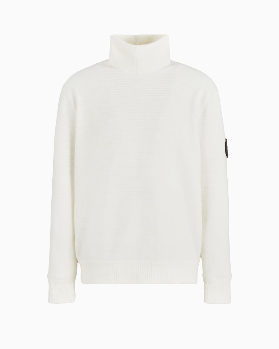 The world of armani GIORGIO ARMANI NEVE MAGLIA A LUPETTO IN COTONE CASHMERE A COSTE