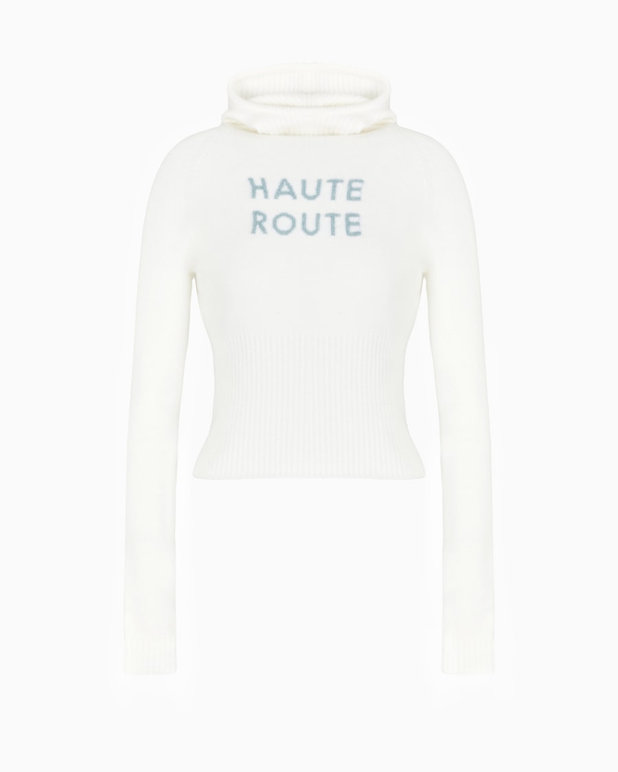 The world of armani GIORGIO ARMANI NEVE MAGLIA CON CAPPUCCIO IN MISTO LANA VERGINE E CASHMERE