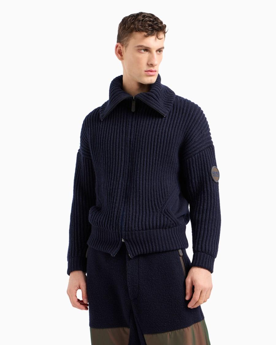 The World Of Armani GIORGIO ARMANI NEVE MAGLIA CON ZIP IN CASHMERE A COSTE
