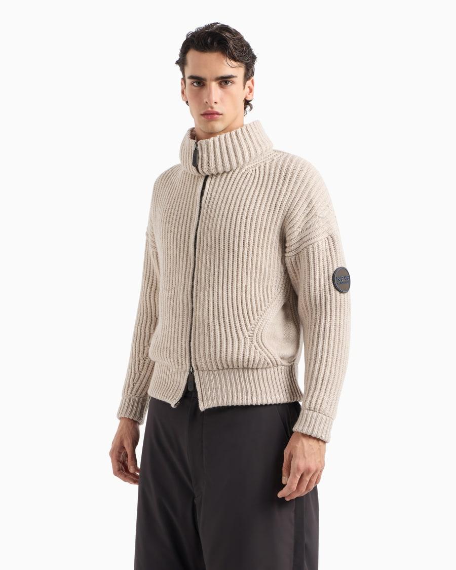 The World Of Armani GIORGIO ARMANI NEVE MAGLIA CON ZIP IN CASHMERE A COSTE