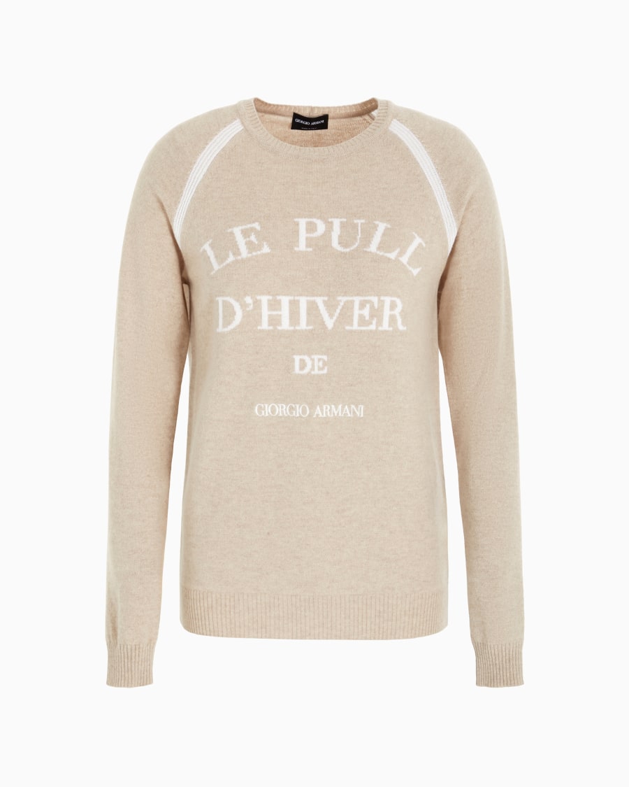The world of armani GIORGIO ARMANI NEVE MAGLIA GIROCOLLO IN CASHMERE