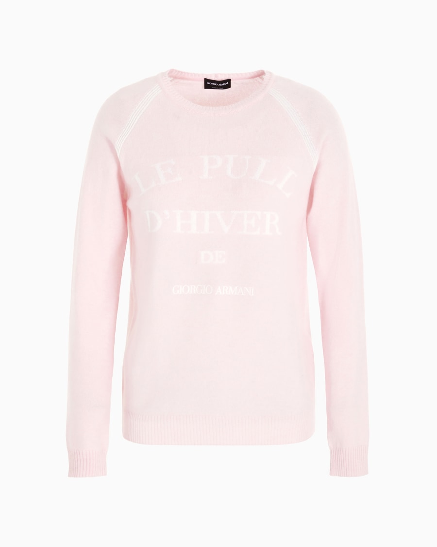 The world of armani GIORGIO ARMANI NEVE MAGLIA GIROCOLLO IN CASHMERE