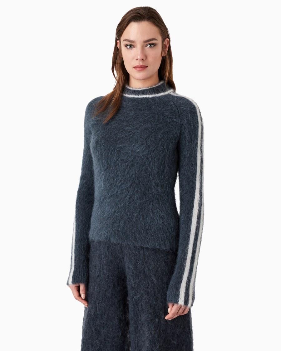 The World Of Armani GIORGIO ARMANI NEVE MAGLIA IN MOHAIR SETA E LANA