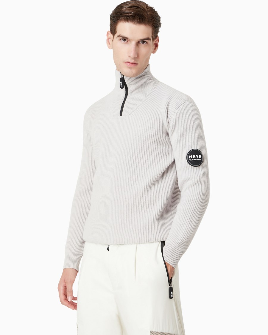 The World Of Armani GIORGIO ARMANI NEVE MAGLIA LUPETTO IN LANA E CASHMERE