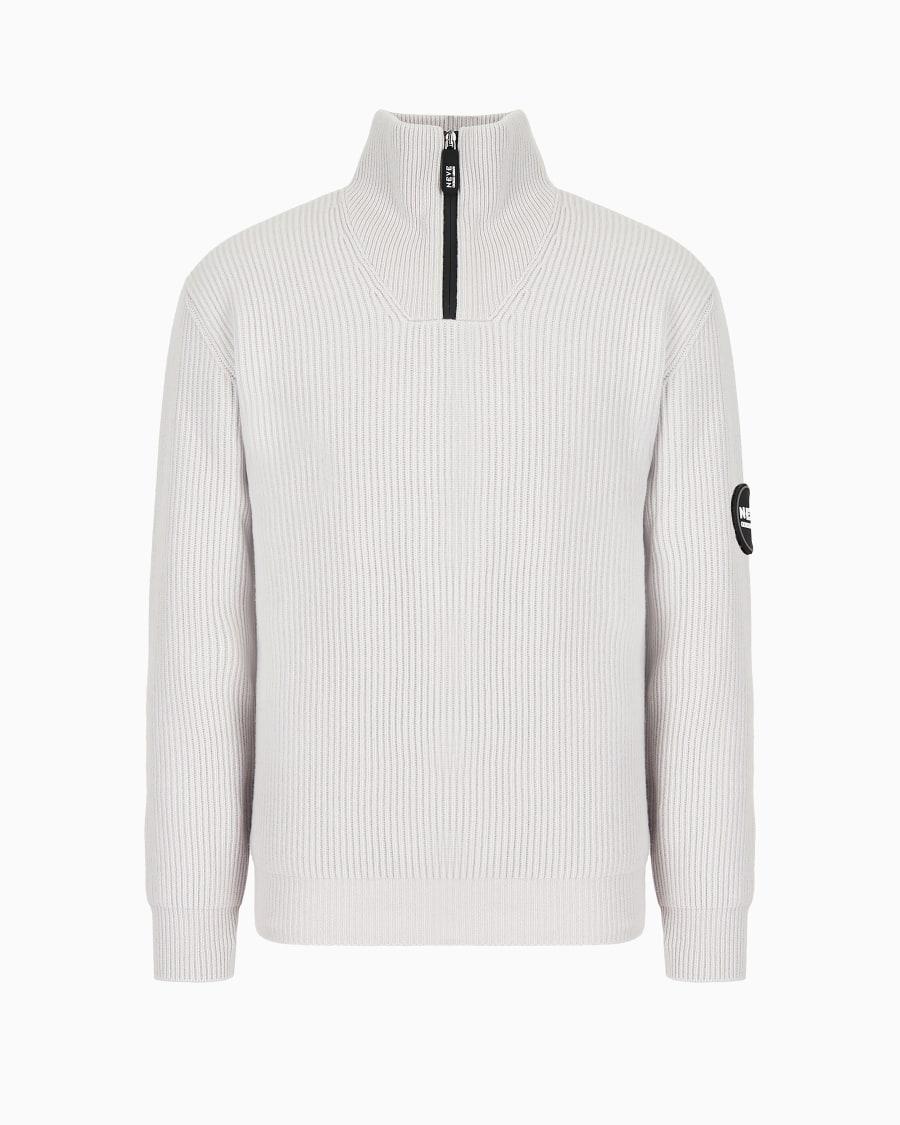 The world of armani GIORGIO ARMANI NEVE MAGLIA LUPETTO IN LANA E CASHMERE